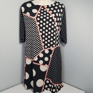 Style & Co Polka Dot Black Blouse